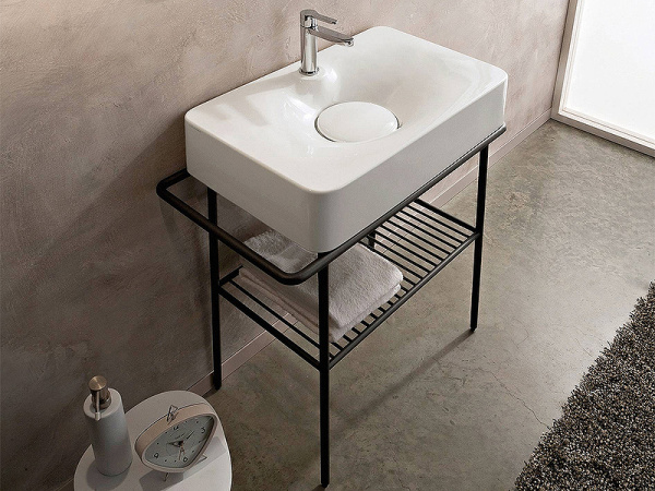 раковина scarabeo fuji 6002 подвесная, прямоугольная, 71x43 см, белая