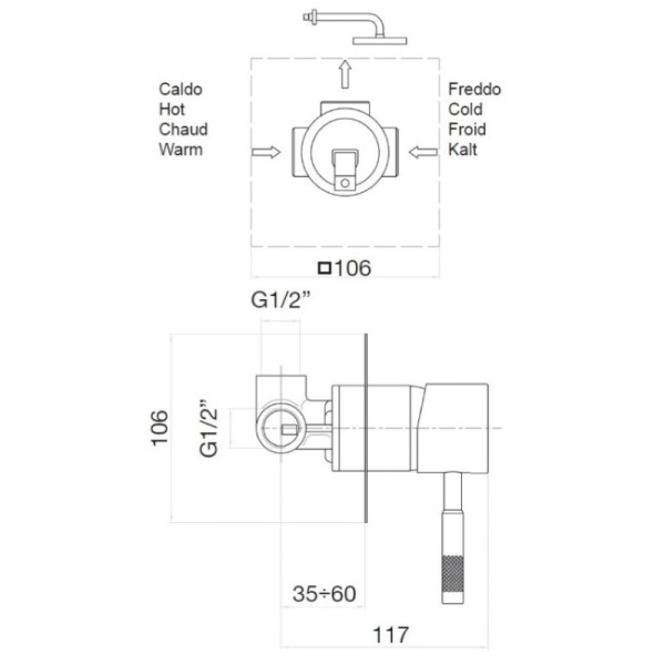 смеситель для душа webert rimini ri880101740