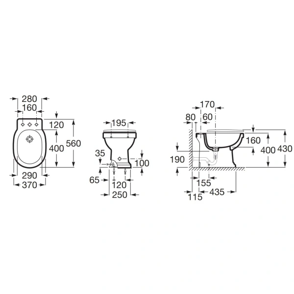 биде напольное roca carmen 3570a4003