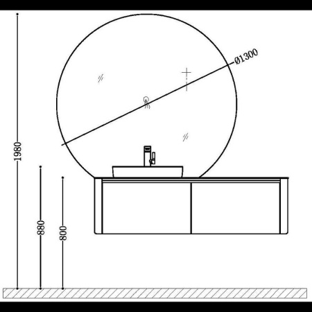 Зеркало Black&White Universe 130 U915.MR с подсветкой с сенсорным выключателем