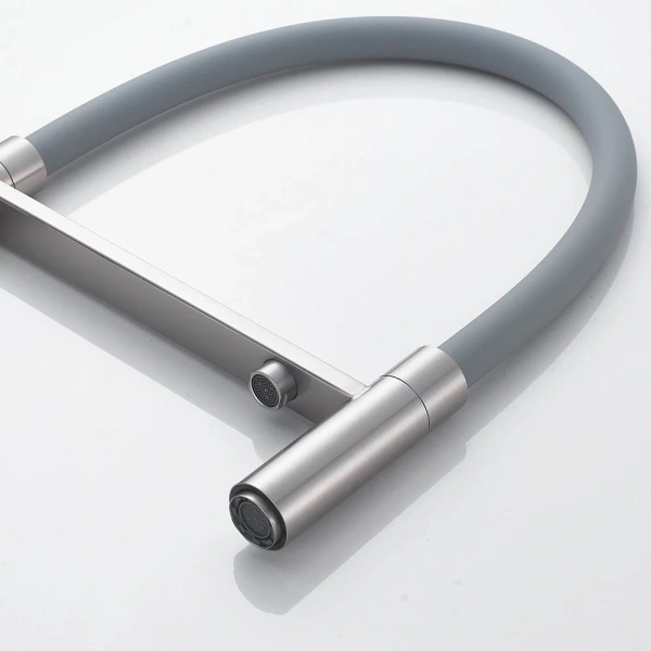 смеситель для кухни shevanik s178l с подключением к фильтру, гибким изливом, сатин