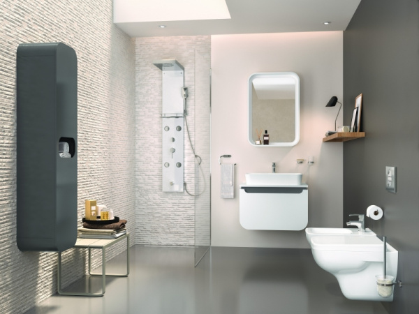 тумба с раковиной creavit pion plus 70 pn0070.01.bgr+ul060.6 подвесная белая серая