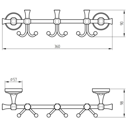 вешалка для полотенец migliore fortuna 27715 цвет хром