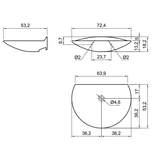 раковина подвесная 60 см antonio lupi venere venere bianco/cr, белая