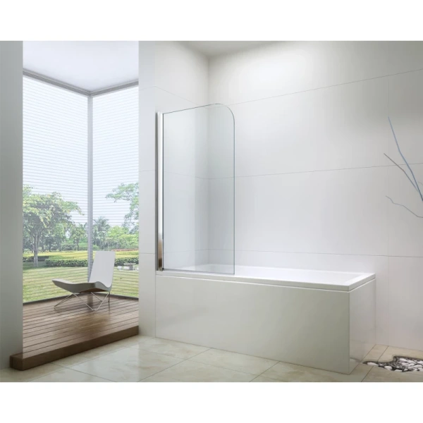 шторка на ванну berges river 80х140 065001 профиль хром, стекло прозрачное