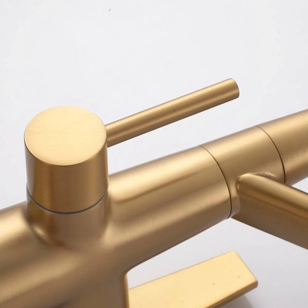 смеситель для кухни rose r558g с подключением к фильтру, гибким изливом, золотой матовый