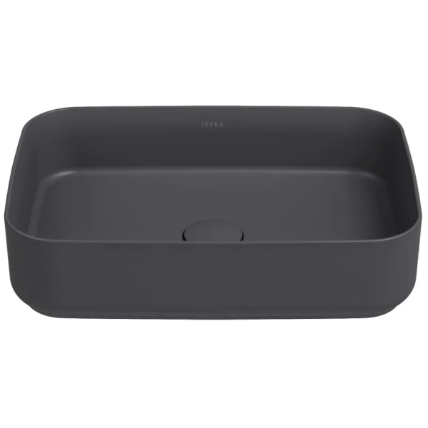 раковина isvea infinity 10nf65050sv-2c накладная, 50x36 см, антрацит матовый