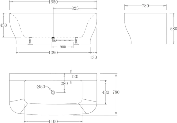 акриловая ванна belbagno 165x78 bb74-nero-w0 черная белая без гидромассажа
