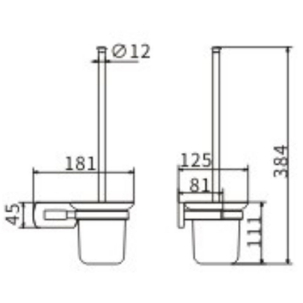 Ёршик для унитаза CeramaLux Azzuro 95613 Черный Золото