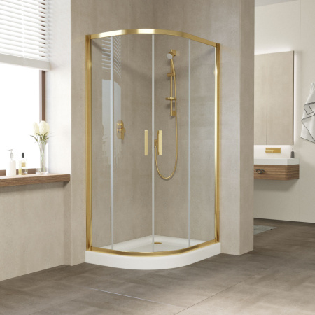 душевой уголок vegas glass zs-f 90*80 09 01 профиль золото, стекло, стекло прозрачное