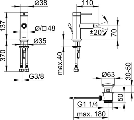 смеситель для биде keuco ixmo soft 59509 012000 с гарнитурой цвет хром