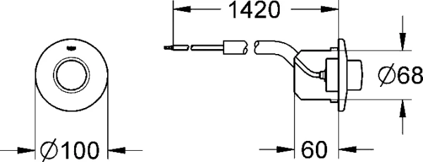 кнопка смыва для инсталляции grohe 37060000 для унитаза, абс-пластик, цвет глянцевый хром