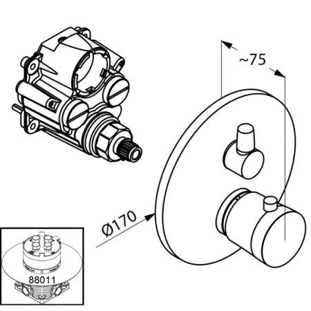 термостат для душа kludi balance white 528359175