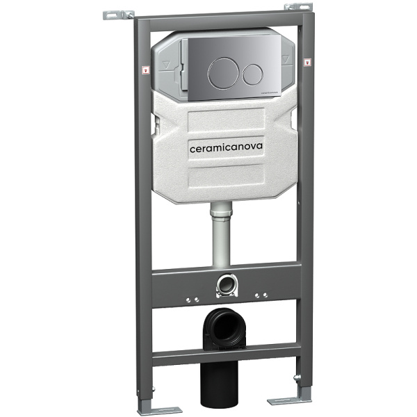 комплект унитаза с инсталляцией ceramicanova metric cn3007_1001m_1000 с сиденьем микролифт и клавишей смыва хром матовый
