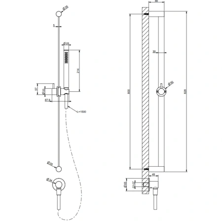 душевой гарнитур gessi gessi316 54045#299 цвет черный xl