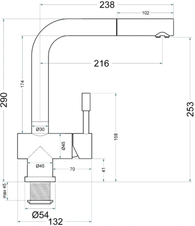 смеситель для кухни seaman eco venice ssn-0912p-dg dark gun