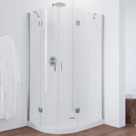 Душевой уголок Vegas Glass AFS-F 110*80 08 01 профиль глянцевый хром, стекло прозрачное