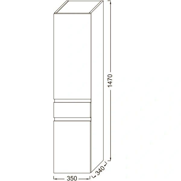 шкаф пенал jacob delafon madeleine 35 l eb2069g-j53 подвесной черный матовый