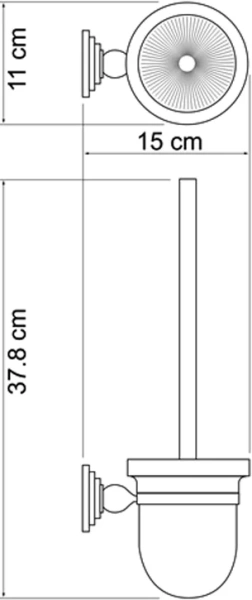 Ёршик для унитаза WasserKRAFT Ammer K-7027 хром матовый