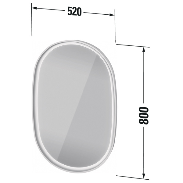 duravit aurena зеркало подвесное 520 x 800 x 78 мм, с подсветкой,