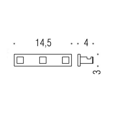 крючок colombo design look blc37.gl тройной, pvd графит полированный