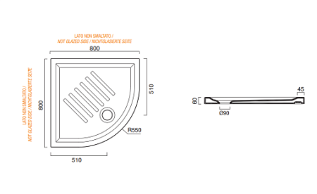 душевой поддон 80×80 catalano versodoccia 18080ah600 белый