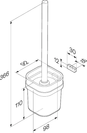 ёршик для унитаза am.pm func a8f33300 настеный, хром