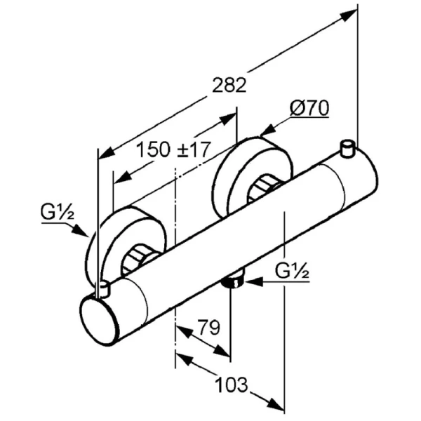 смеситель для душа kludi objekta 352000538 с термостатом хром