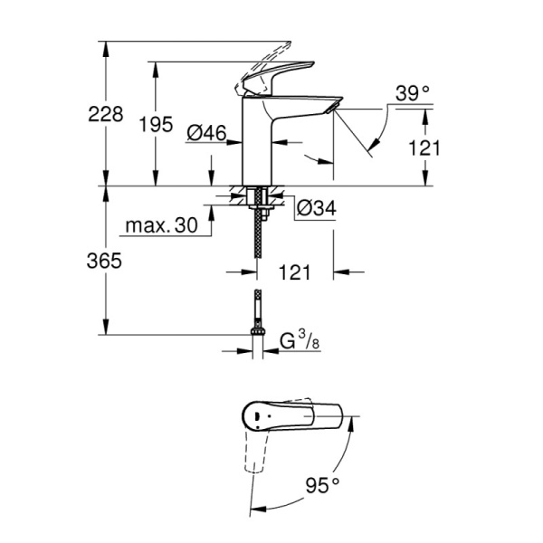 смеситель для раковины grohe eurosmart 2339530e