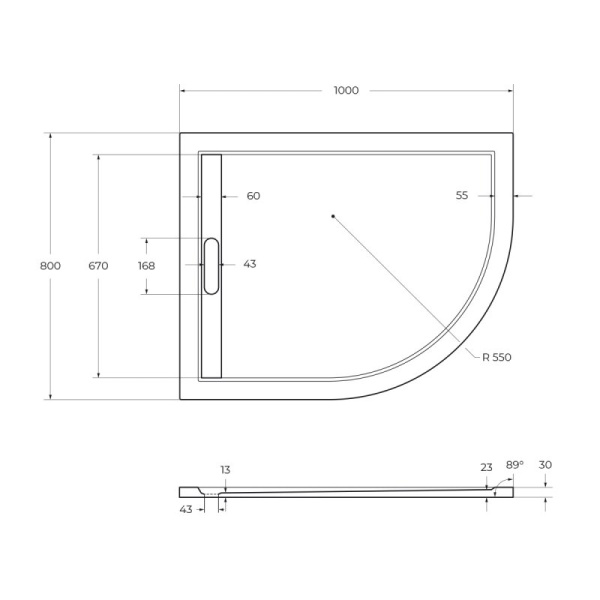 душевой поддон из искусственного камня cezares tray as 120x80 l tray-as-rh-120/80-30-w-l белый