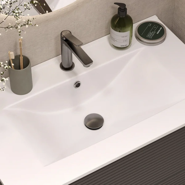 донный клапан iddis slide sligm1wi88 для раковины, с переливом, матовый графит