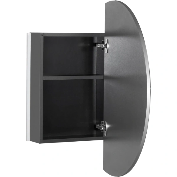 зеркальный шкаф roca luna zru9307737 80x80 см, с подсветкой, выключателем, антрацит
