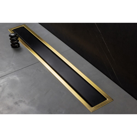 Душевой канал 750 мм Pestan Confluo Premium Black Glass Gold Line 13100117