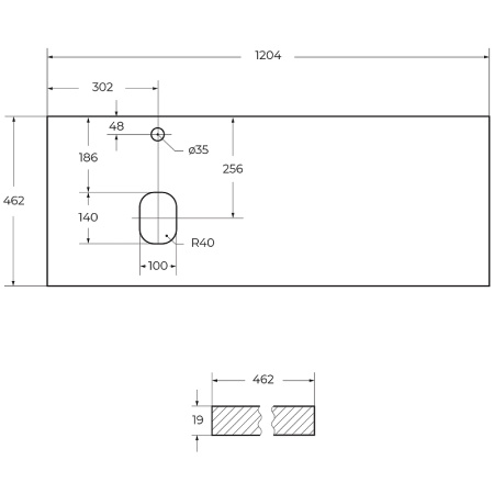 столешница под раковину belbagno 120 ek-120-as-bo-l bianco opaco