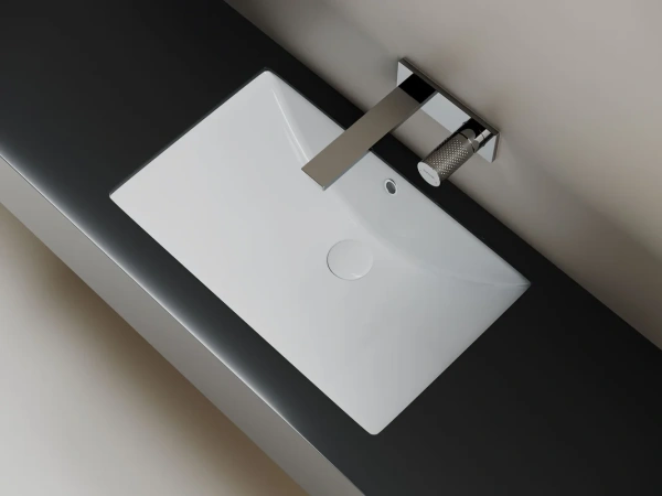 раковина встраиваемая снизу ceramicanova era прямоугольная 600x390x190 мм с переливом цвет белый cn6082