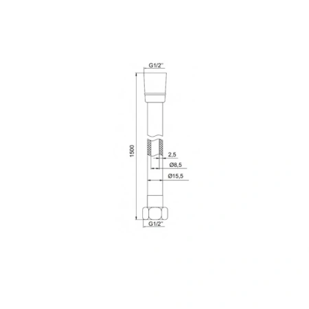 шланг для душа iddis, черный, пвх, 1.5м 04p15bli19