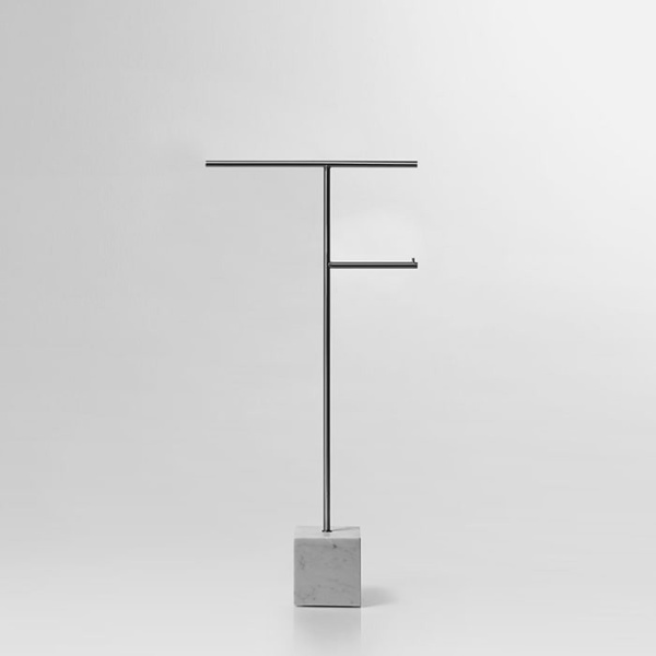 Напольная стойка Antonio Lupi Bivio BIVIO2.8/steel.carrara сатино/белый мрамор