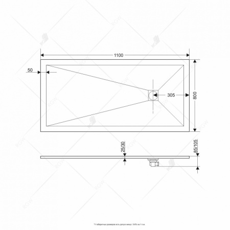 душевой поддон из искусственного камня rgw stt st-0118w 80x110x2,5 белый