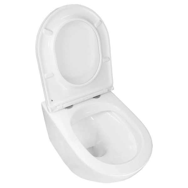 унитаз подвесной pro 370х490х360 безободковый, в комплекте с сидением микролифт (pro-0001)