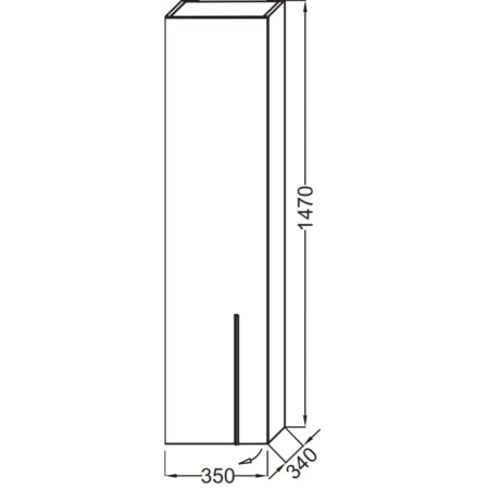 шкаф-пенал jacob delafon nouvelle vague 35 см, eb3047g-e73, цвет - фактурный дуб, левый