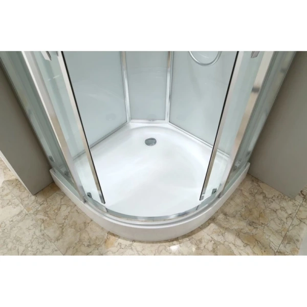 душевая кабина black&white galaxy g5501 100х100x200 см с гидромассажем, профиль серебристый хром задняя стенка белая