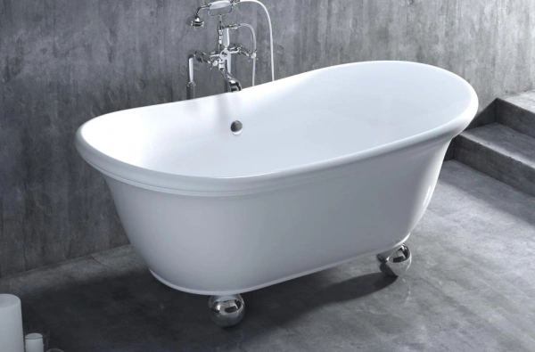 ванна из искусственного камня salini alba s-sense 172х89 101311m (ножки хром) белая матовая