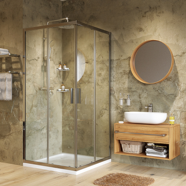 душевой уголок wasserkraft lippe 80×80 45s02 профиль хром, стекло прозрачное