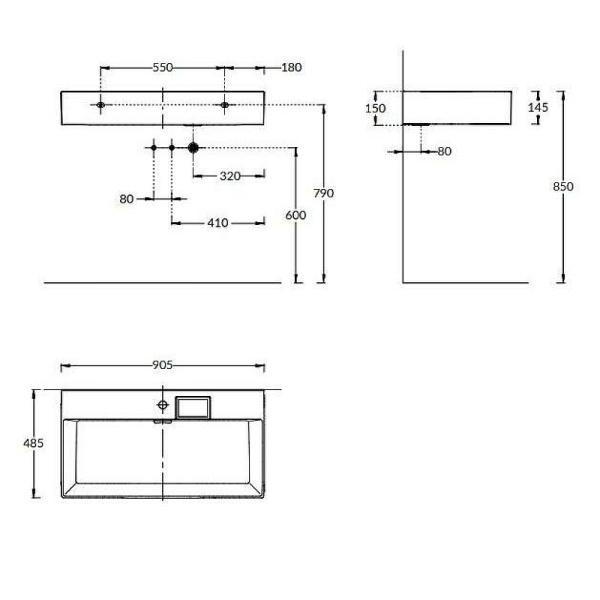 раковина kerama marazzi logica 90 lo.wb.90.1 белая глянцевая
