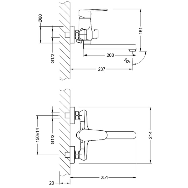смеситель для ванны lemark point lm0317c универсальный хром
