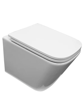 Унитаз Azario Armonia AZ-2403 подвесной, безободковый, с сиденьем микролифт, глянцевый белый