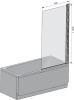 шторка на ванну ravak chrome cvs1-80 r 7qr40c00z1 transparent, профиль блестящий