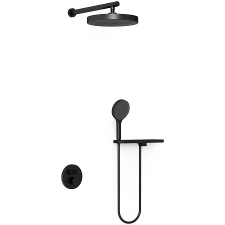 Душевая система Vincea Inspire VSFW-3I22MT2RMB с термостатом Черная матовая