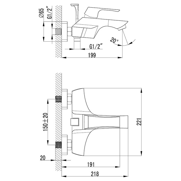 смеситель для ванны lemark unit lm4502c хром