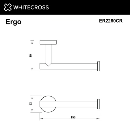 держатель туалетной бумаги whitecross ergo er2260cr хром